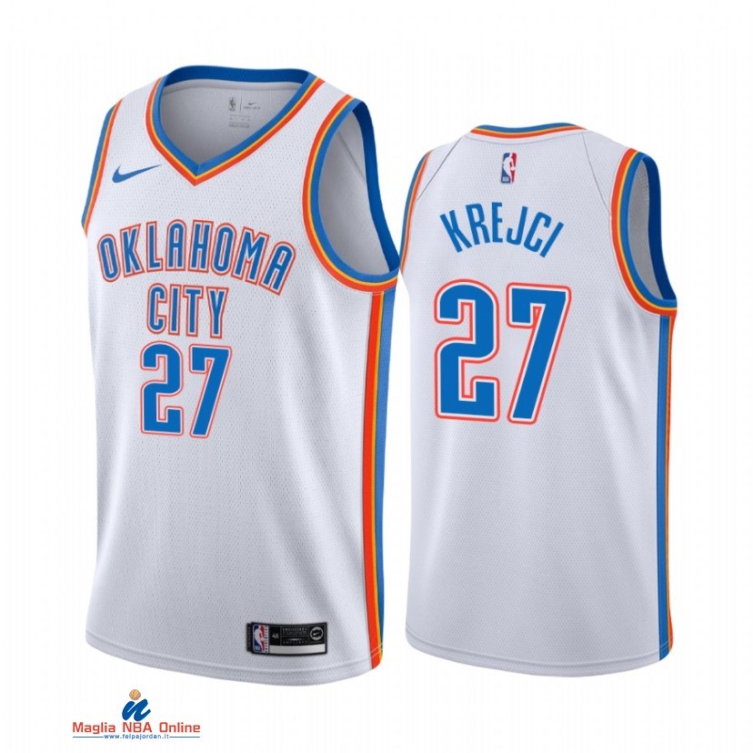 Maglia NBA Nike Oklahoma City Thunder NO.27 Vit Krejci Nike Bianco Association 2021