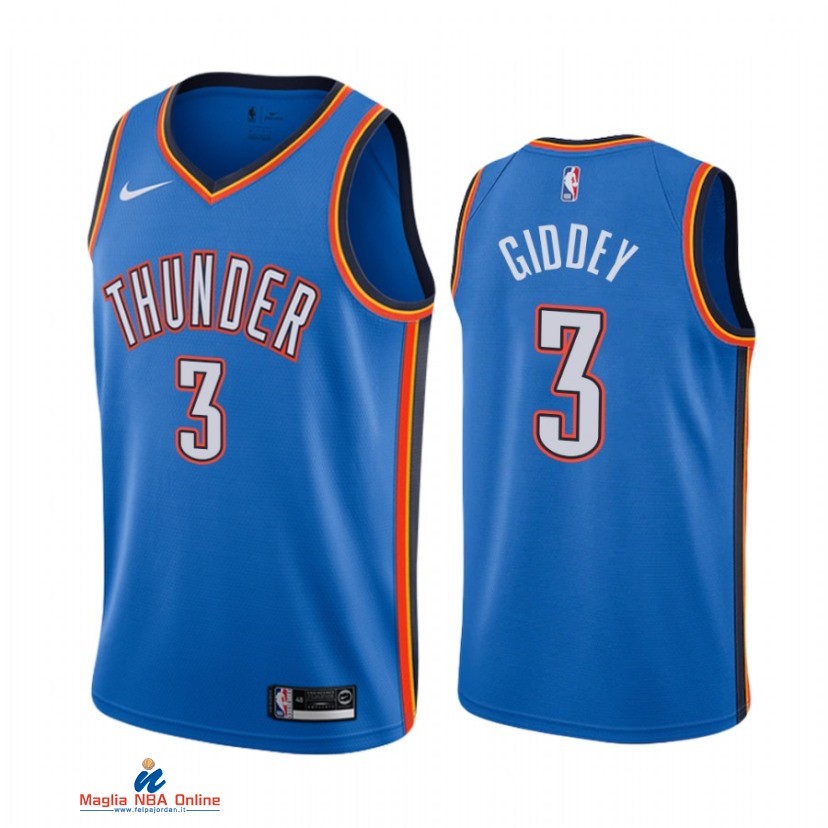 Maglia NBA Nike Oklahoma City Thunder NO.3 Josh Giddey Nike Blu Icon 2021