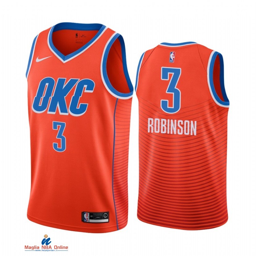 Maglia NBA Nike Oklahoma City Thunder NO.3 Justin Robinson Nike Arancia Statement 2021