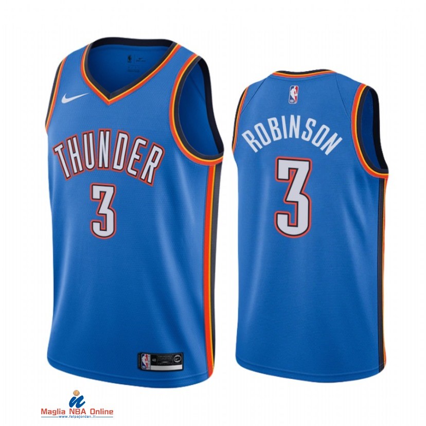 Maglia NBA Nike Oklahoma City Thunder NO.3 Justin Robinson Nike Blu Icon 2021