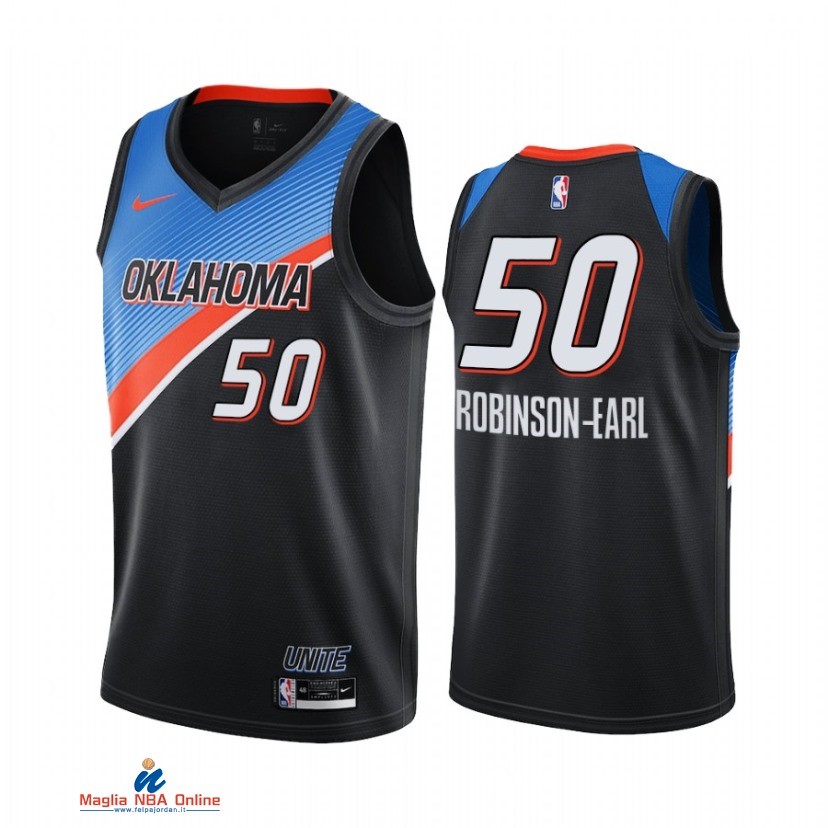 Maglia NBA Nike Oklahoma City Thunder NO.50 Jeremiah Robinson Earl Nike Nero Città 2021