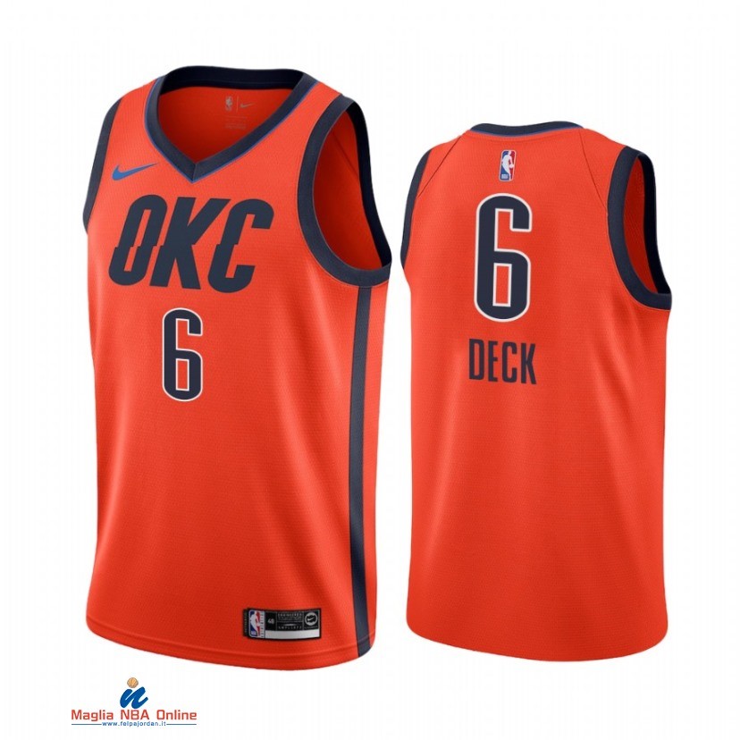 Maglia NBA Nike Oklahoma City Thunder NO.6 Gabriel Deck Nike Arancia Statement 2021-22