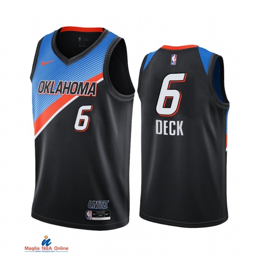 Maglia NBA Nike Oklahoma City Thunder NO.6 Gabriel Deck Nike Nero Città 2021