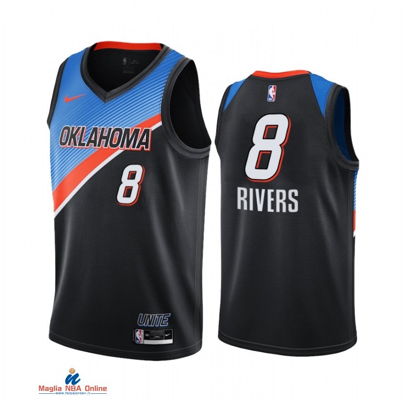 Maglia NBA Nike Oklahoma City Thunder NO.8 Austin Rivers Nike Nero Città 2021