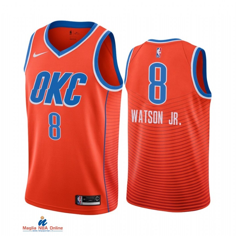 Maglia NBA Nike Oklahoma City Thunder NO.8 Paul Watson Jr. Nike Arancia Statement 2021