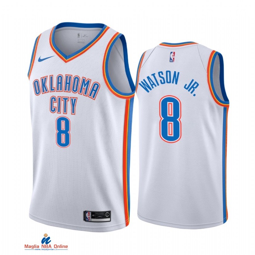 Maglia NBA Nike Oklahoma City Thunder NO.8 Paul Watson Jr. Nike Bianco Association 2021