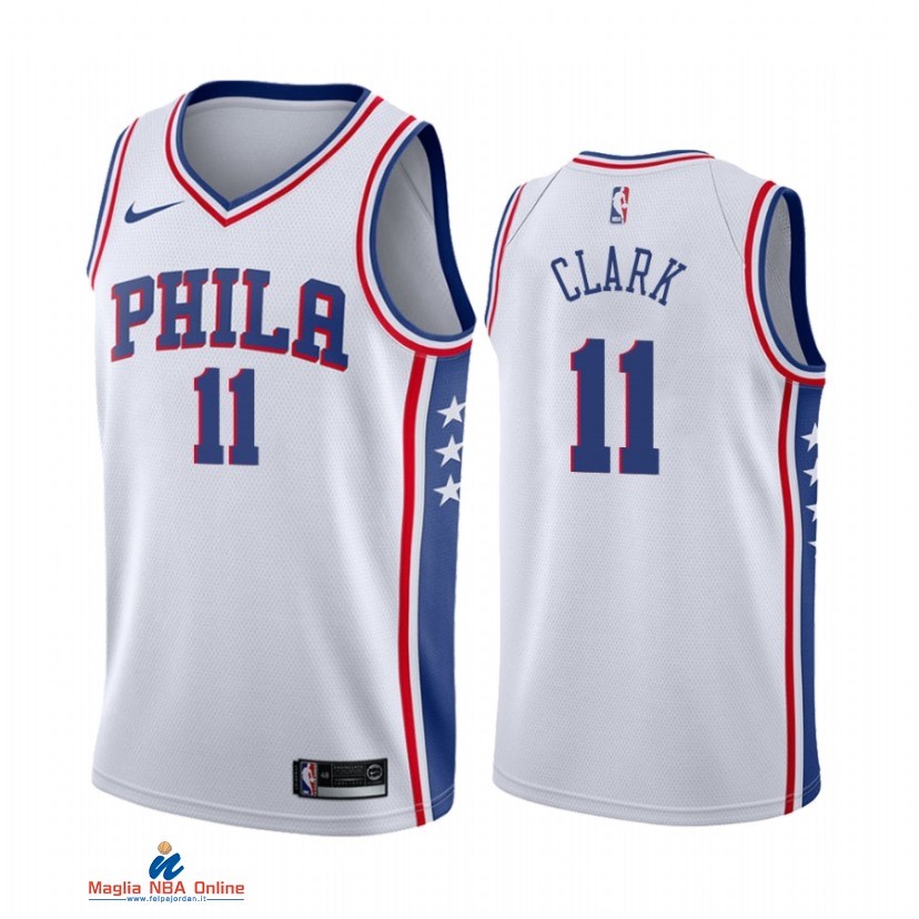 Maglia NBA Nike Philadelphia Sixers NO.11 Gary Clark Nike Bianco Association 2021-22