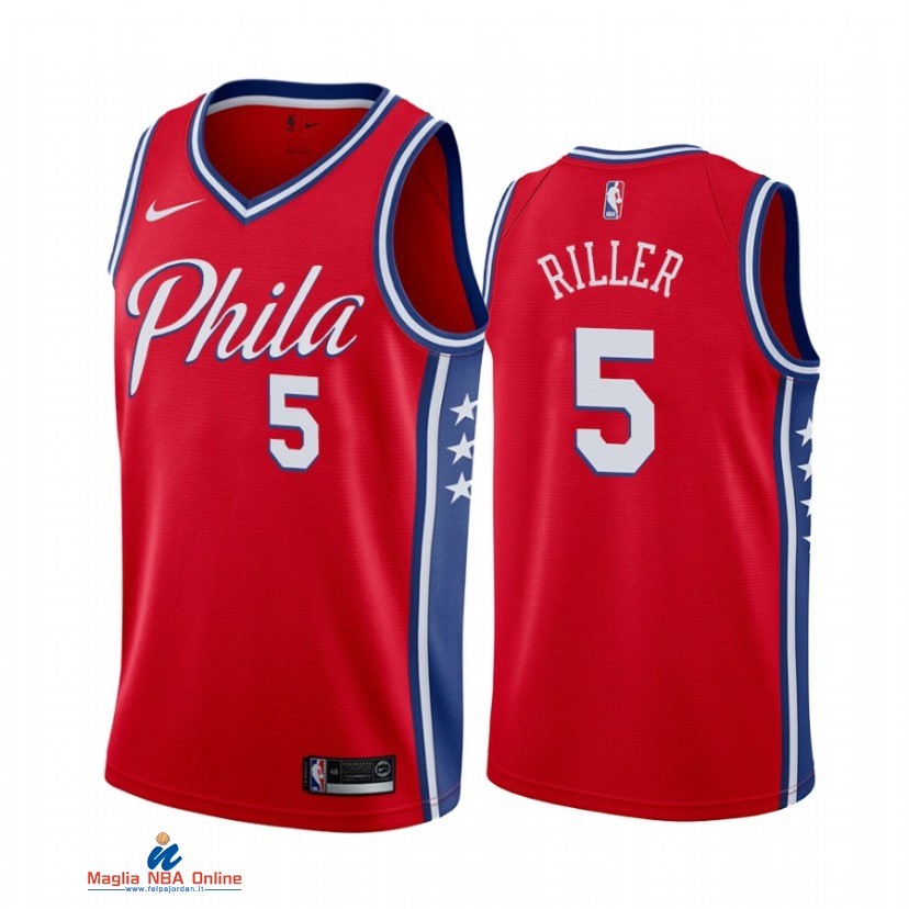 Maglia NBA Nike Philadelphia Sixers NO.5 Grant Riller Nike Rosso Statement 2021-22