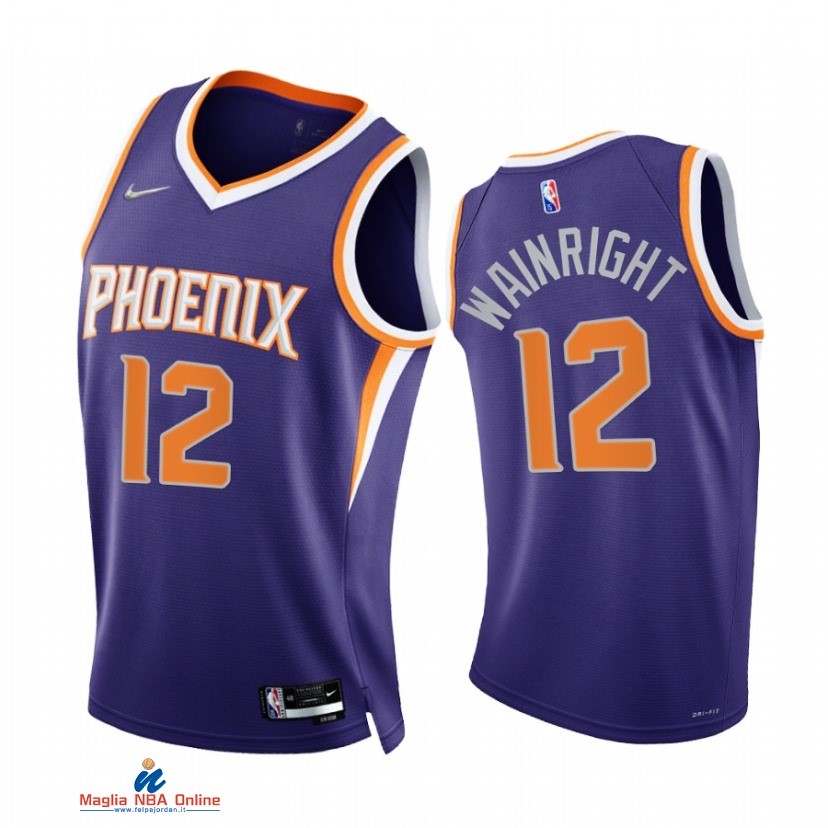 Maglia NBA Nike Phoenix Suns NO.12 Ishmail Wainright 75th Season Diamante Porpora Icon 2021-22
