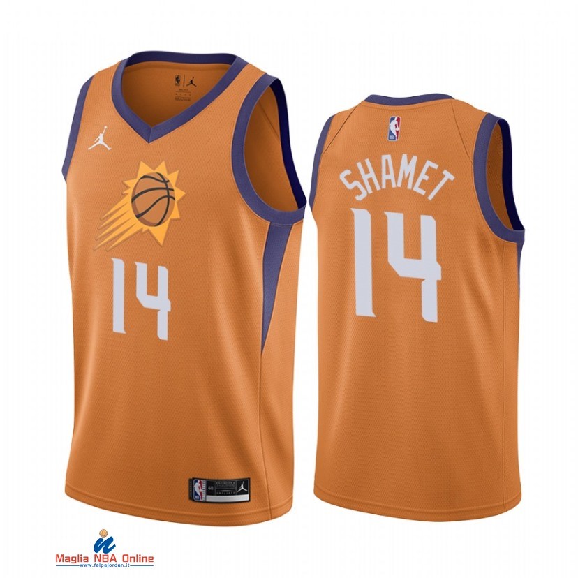 Maglia NBA Nike Phoenix Suns NO.14 Landry Shamet Nike Arancia Statement 2021