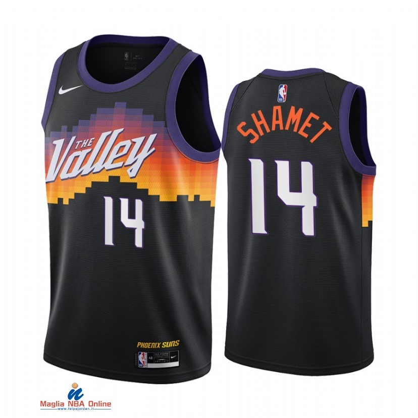Maglia NBA Nike Phoenix Suns NO.14 Landry Shamet Nike Nero Città 2021-22