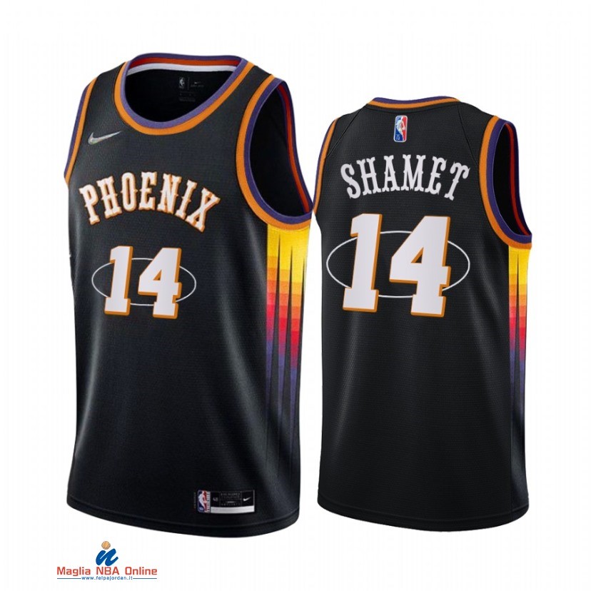 Maglia NBA Nike Phoenix Suns NO.14 Landry Shamet Nike Nero Città 2021