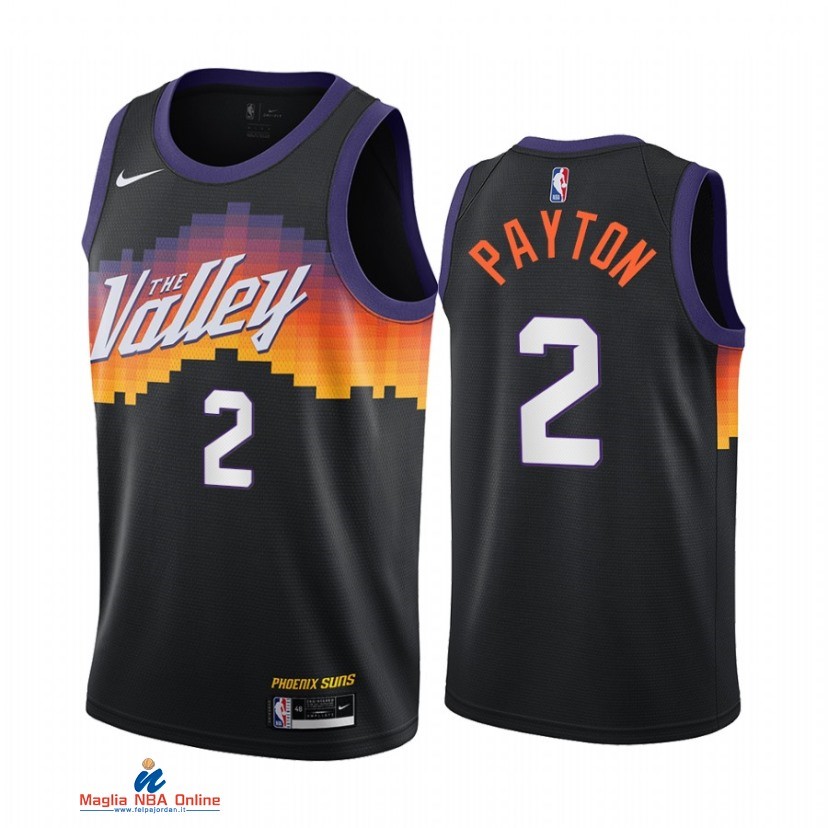 Maglia NBA Nike Phoenix Suns NO.2 Elfrid Payton Nike Nero Città 2021-22