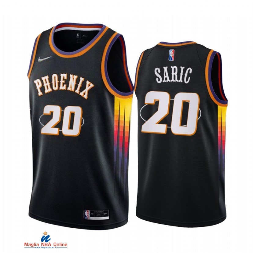 Maglia NBA Nike Phoenix Suns NO.20 Dario Saric Nike Nero Città 2021