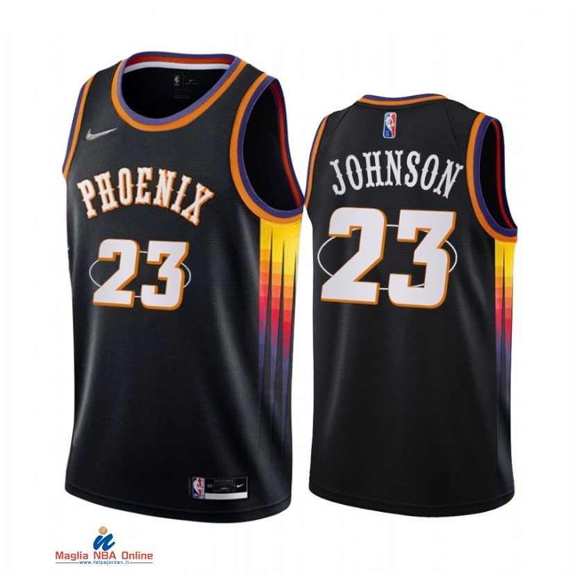 Maglia NBA Nike Phoenix Suns NO.23 Cameron Johnson Nike Nero Città 2021