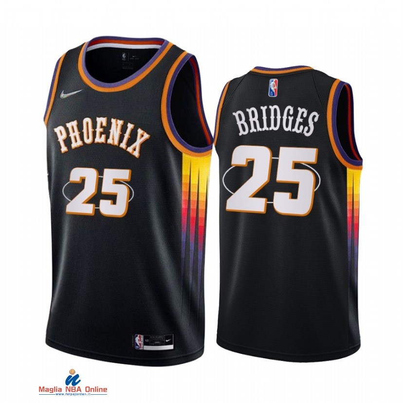 Maglia NBA Nike Phoenix Suns NO.25 Mikal Bridges Nike Nero Città 2021