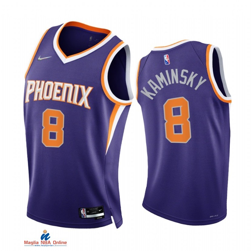 Maglia NBA Nike Phoenix Suns NO.8 Frank Kaminsky 75th Season Diamante Porpora Icon 2021-22
