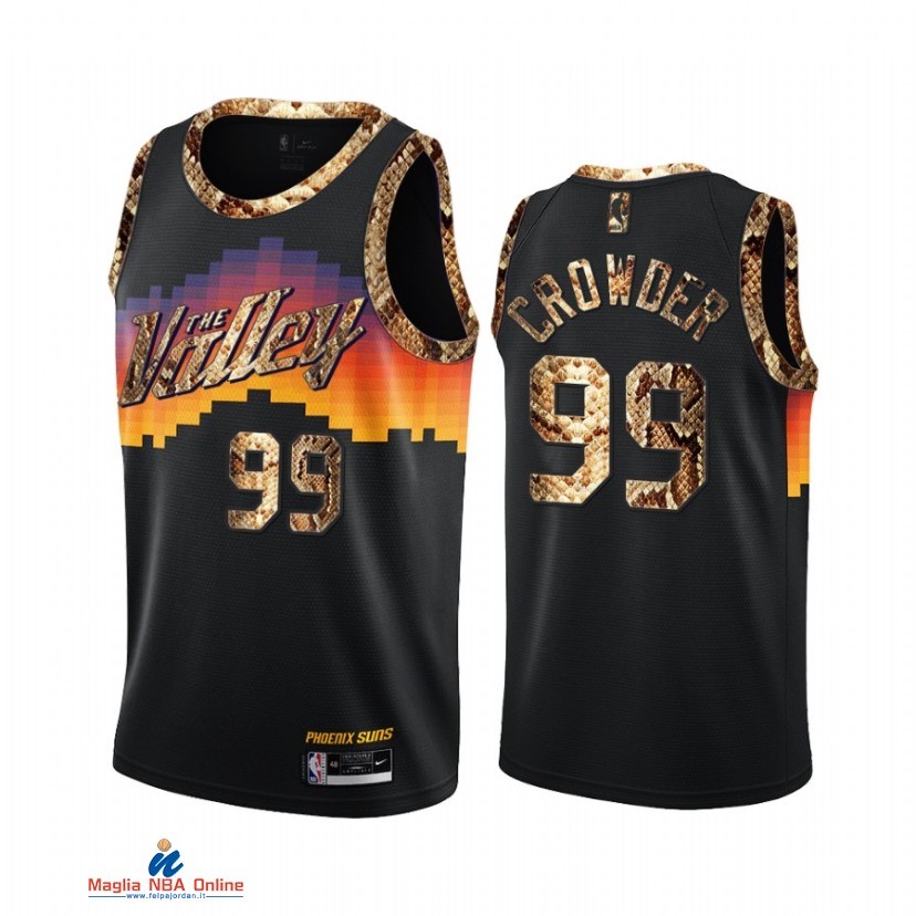 Maglia NBA Nike Phoenix Suns NO.99 Jae Crowder Piel De Pitón Nero 2021-22