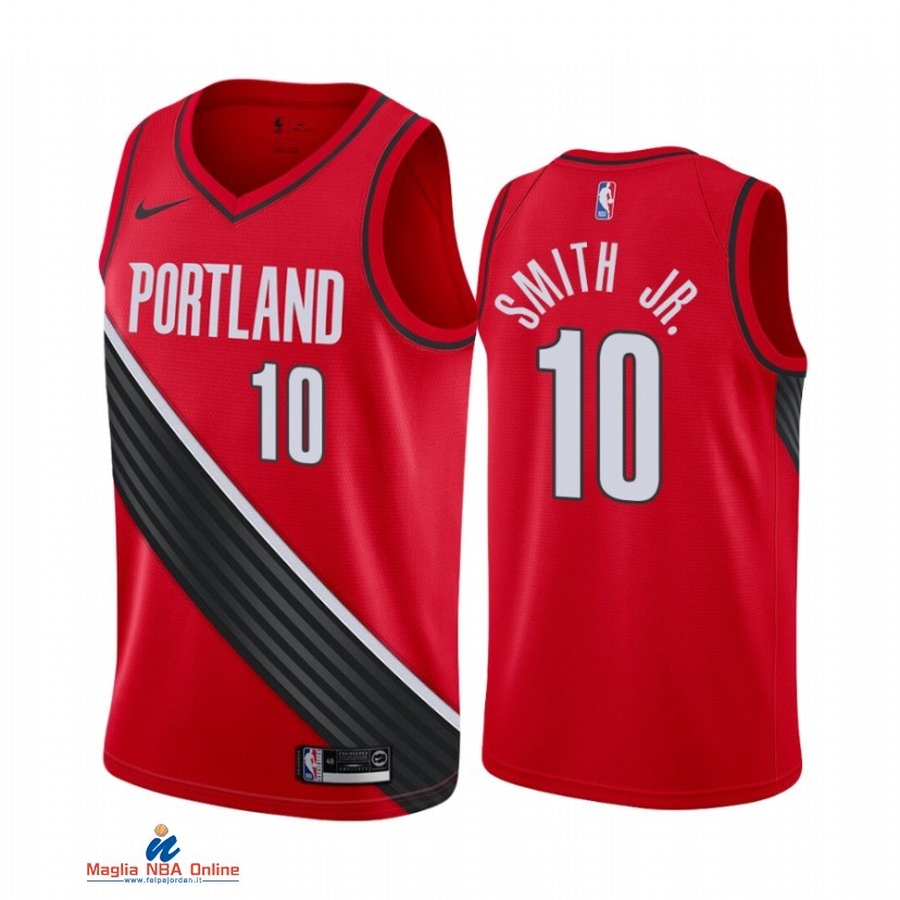 Maglia NBA Nike Portland Trail Blazers NO.10 Dennis Smith Jr. Nike Rosso Statement 2021