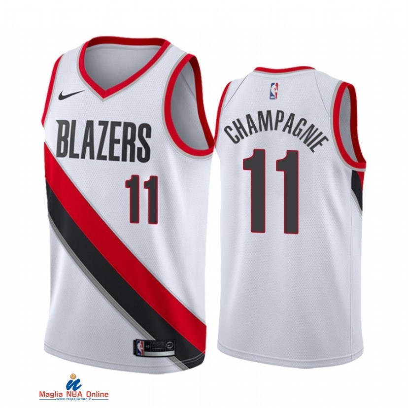 Maglia NBA Nike Portland Trail Blazers NO.11 Justin Champagnie Nike Bianco Association 2021-22