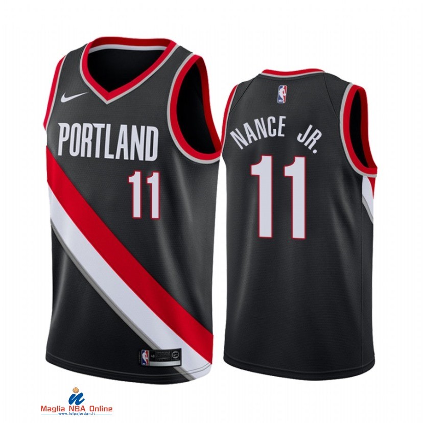 Maglia NBA Nike Portland Trail Blazers NO.11 Larry Nance Jr. Nike Nero Icon 2021-22