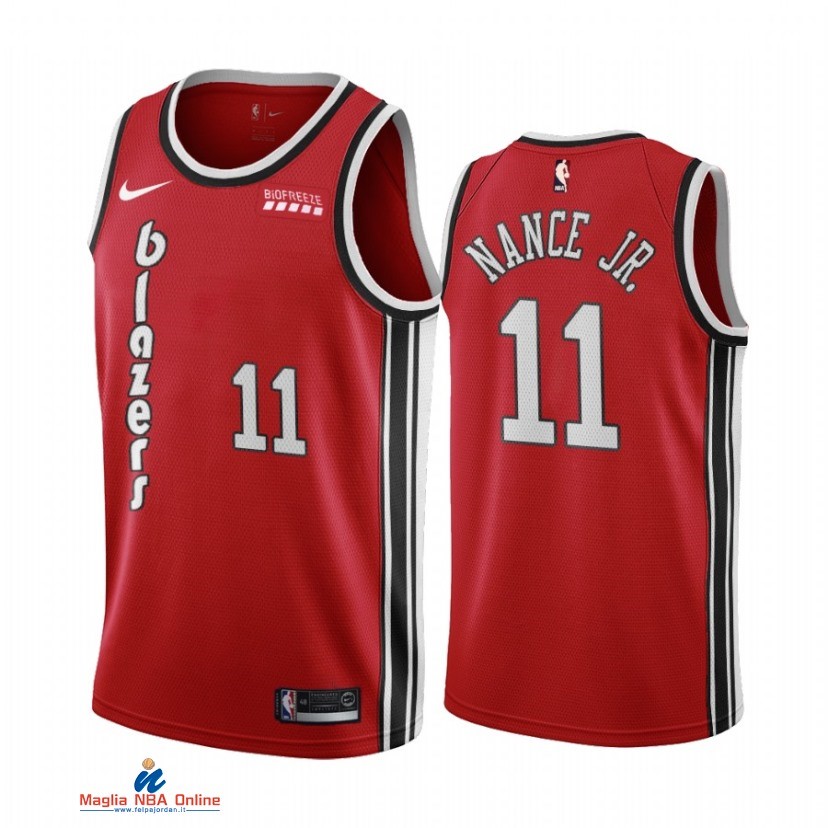 Maglia NBA Nike Portland Trail Blazers NO.11 Larry Nance Jr. Rosso Classics 2021