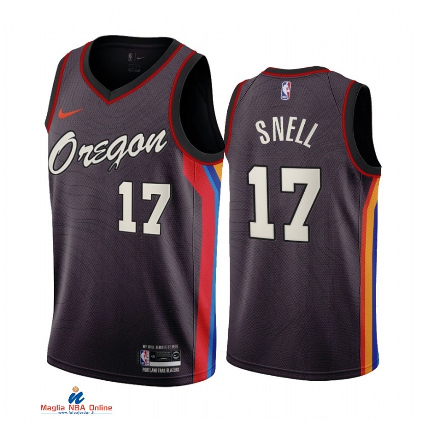 Maglia NBA Nike Portland Trail Blazers NO.17 Tony Snell Nike Nero Città 2021-22