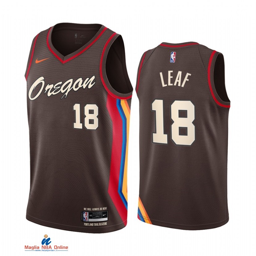 Maglia NBA Nike Portland Trail Blazers NO.18 T.J. Leaf Nike Nero Città 2021-22
