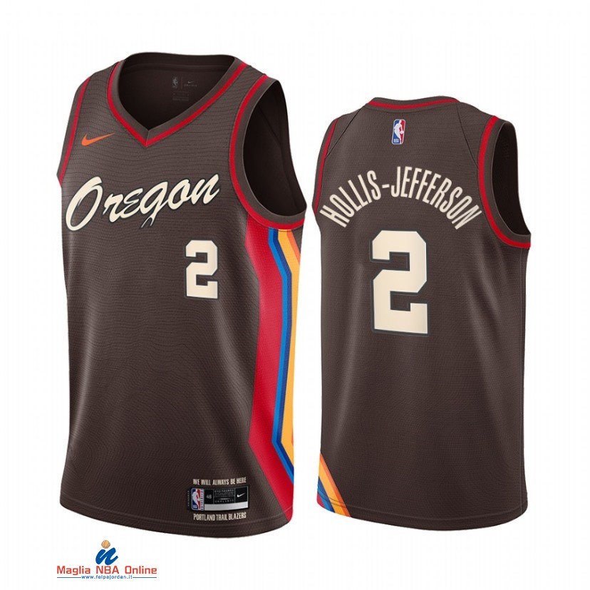 Maglia NBA Nike Portland Trail Blazers NO.2 Rondae Hollis Jefferson Nike Nero Città 2021-22