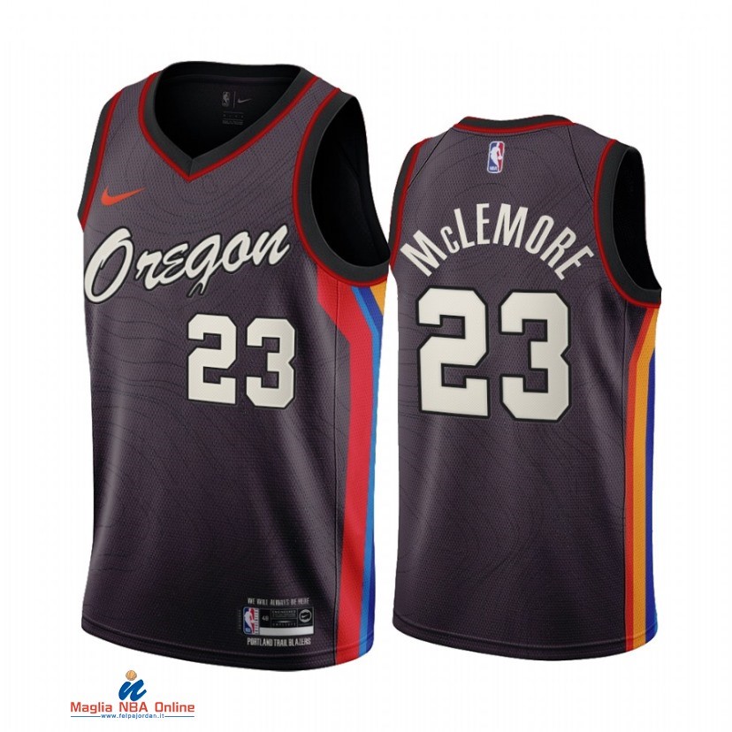 Maglia NBA Nike Portland Trail Blazers NO.23 Ben McLemore Nike Nero Città 2021-22