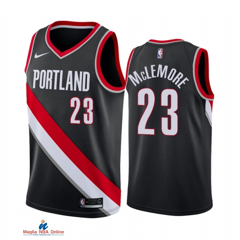 Maglia NBA Nike Portland Trail Blazers NO.23 Ben McLemore Nike Nero Icon 2021-22