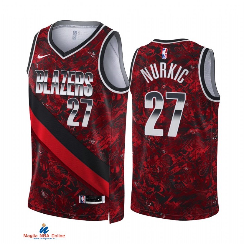 Maglia NBA Nike Portland Trail Blazers NO.27 Jusuf Nurkic Select Series Rosso 2021