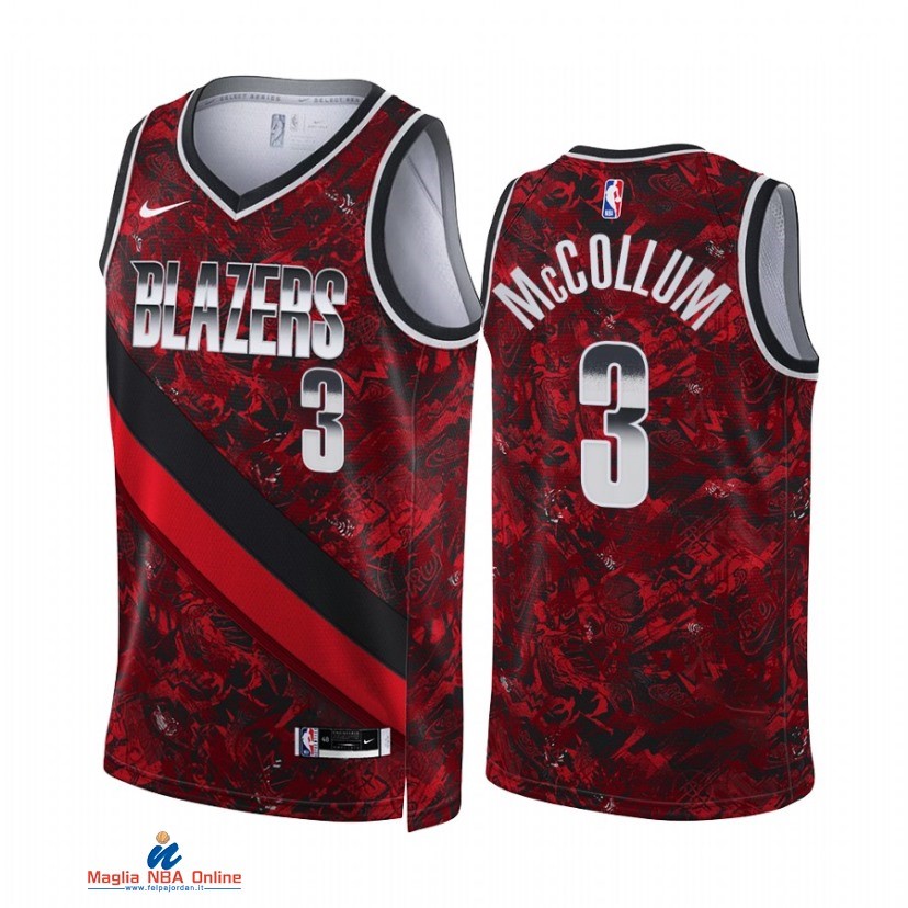 Maglia NBA Nike Portland Trail Blazers NO.3 C.J. McCollum Select Series Rosso 2021