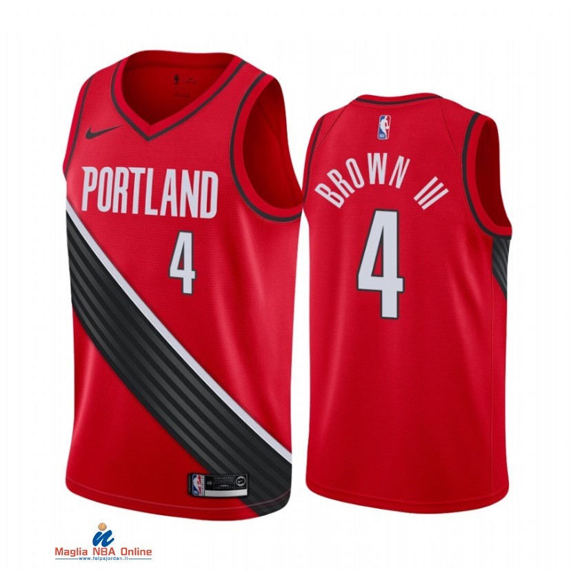 Maglia NBA Nike Portland Trail Blazers NO.4 Greg Brown III Nike Rosso Statement 2021