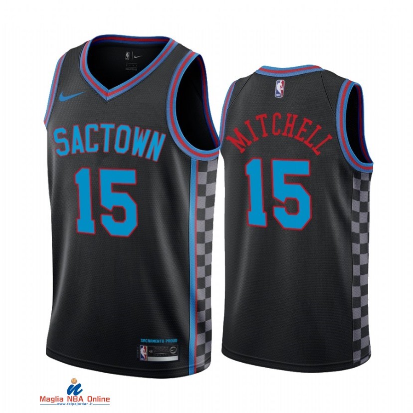 Maglia NBA Nike Sacramento Kings NO.15 Davion Mitchell Nike Nero Città 2021