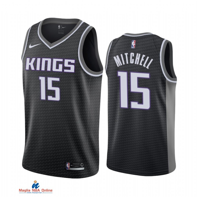 Maglia NBA Nike Sacramento Kings NO.15 Davion Mitchell Nike Nero Statement 2021-22