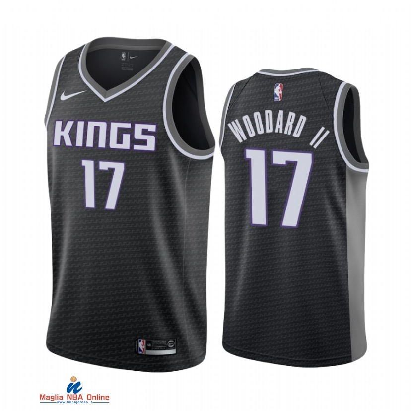 Maglia NBA Nike Sacramento Kings NO.17 Robert Woodard II Nike Nero Statement 2021-22