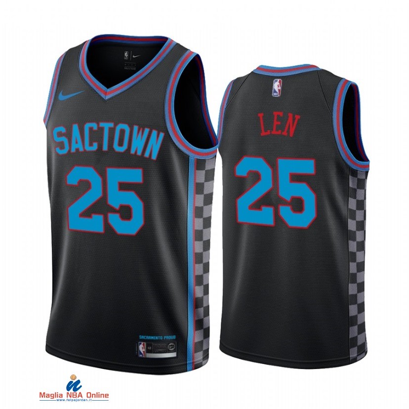 Maglia NBA Nike Sacramento Kings NO.25 Alex Len Nike Nero Città 2021