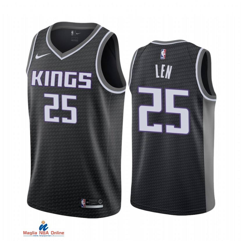 Maglia NBA Nike Sacramento Kings NO.25 Alex Len Nike Nero Statement 2021-22