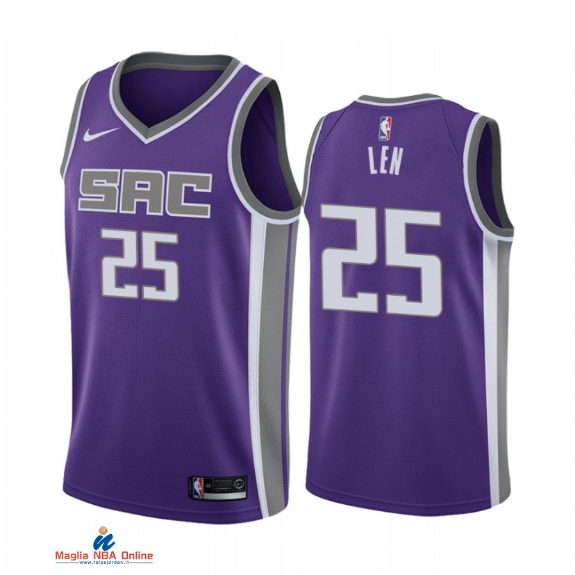 Maglia NBA Nike Sacramento Kings NO.25 Alex Len Nike Porpora Icon 2021-22