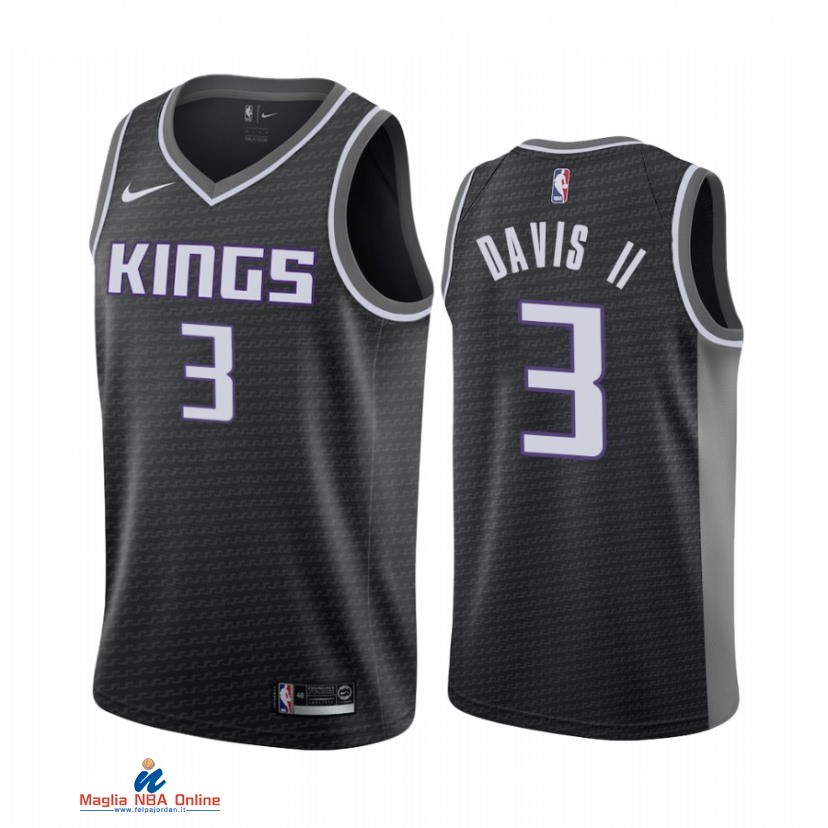 Maglia NBA Nike Sacramento Kings NO.3 Terence Davis Nike Nero Statement 2021-22