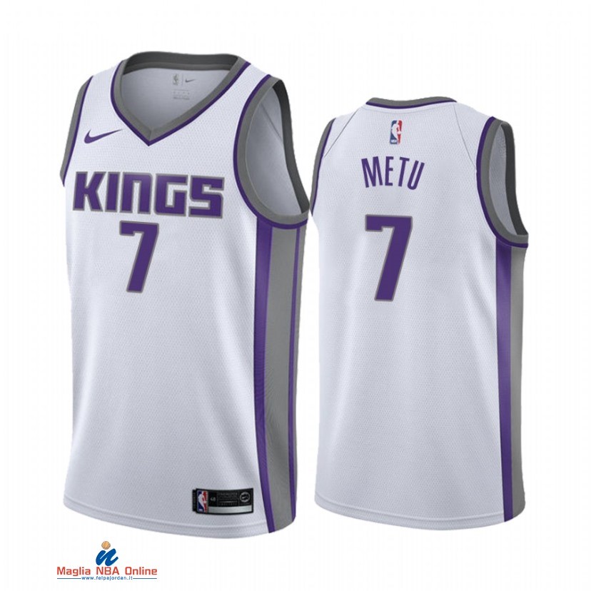 Maglia NBA Nike Sacramento Kings NO.7 Chimezie Metu Nike Bianco Association 2021-22