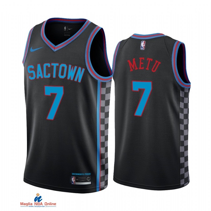 Maglia NBA Nike Sacramento Kings NO.7 Chimezie Metu Nike Nero Città 2021