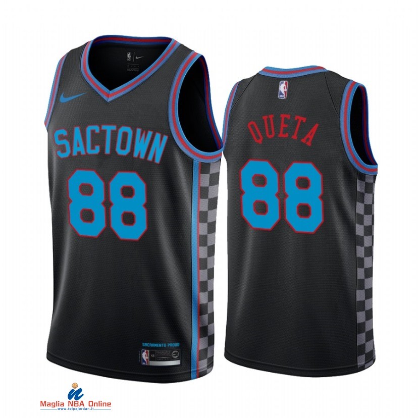 Maglia NBA Nike Sacramento Kings NO.88 Neemias Queta Nike Nero Città 2021