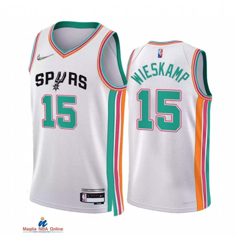 Maglia NBA Nike San Antonio Spurs NO.15 Joe Wieskamp 75th Bianco Città 2021-22