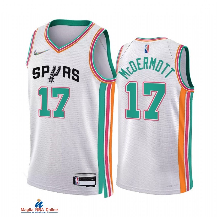 Maglia NBA Nike San Antonio Spurs NO.17 Doug McDermott 75th Bianco Città 2021-22