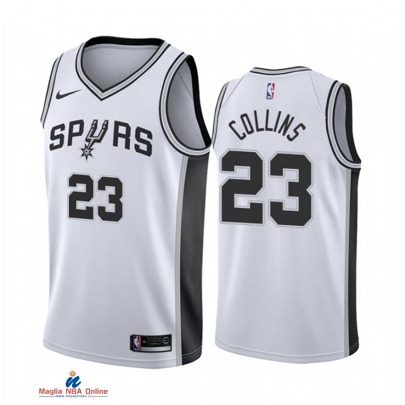 Maglia NBA Nike San Antonio Spurs NO.23 Zach Collins Nike Bianco Association 2021