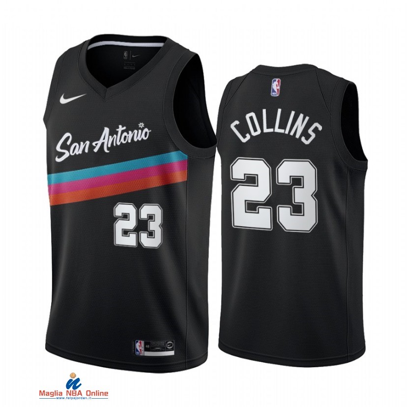 Maglia NBA Nike San Antonio Spurs NO.23 Zach Collins Nike Nero Città 2021