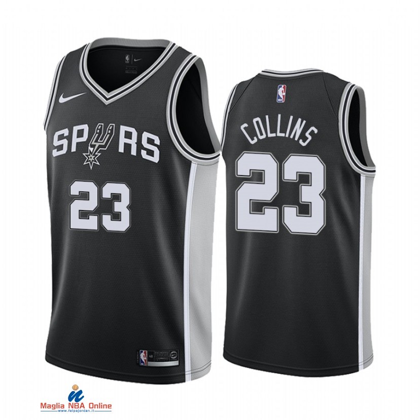 Maglia NBA Nike San Antonio Spurs NO.23 Zach Collins Nike Nero Icon 2021
