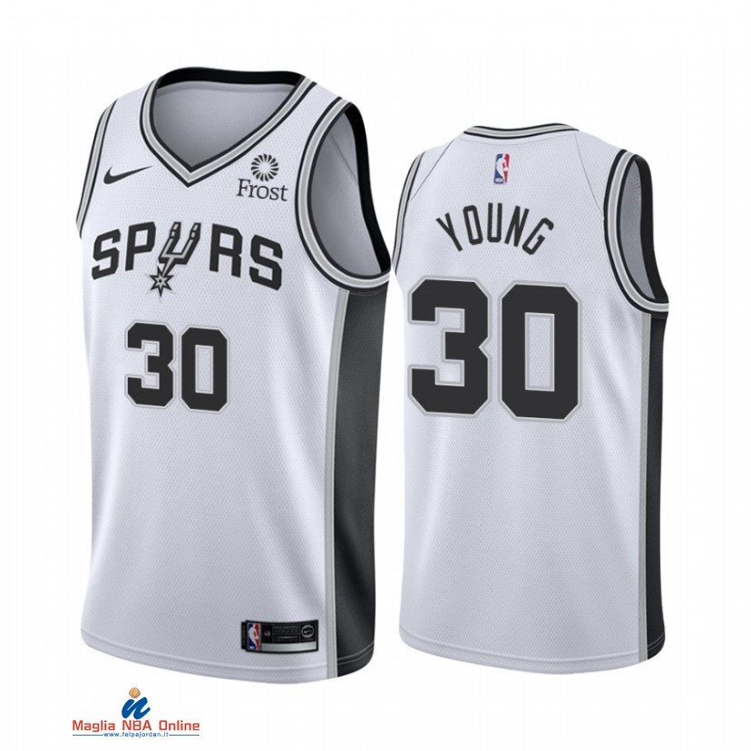 Maglia NBA Nike San Antonio Spurs NO.30 Thaddeus Young Nike Bianco Association 2021